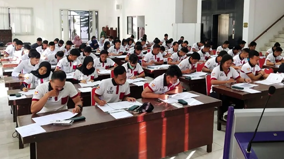 Siswa Patriot Muda sedang mengikuti tes psikologi